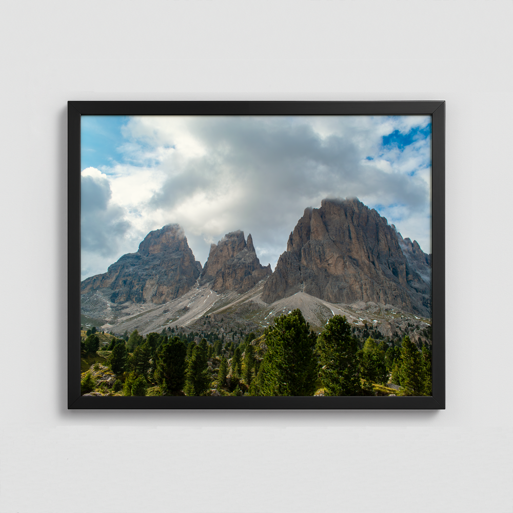 Three Mountain Peaks - Framed Photo (50x40cm)