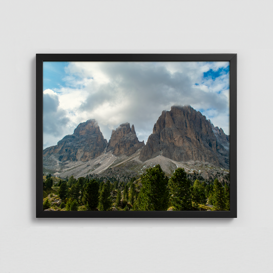 Three Mountain Peaks - Framed Photo (50x40cm)