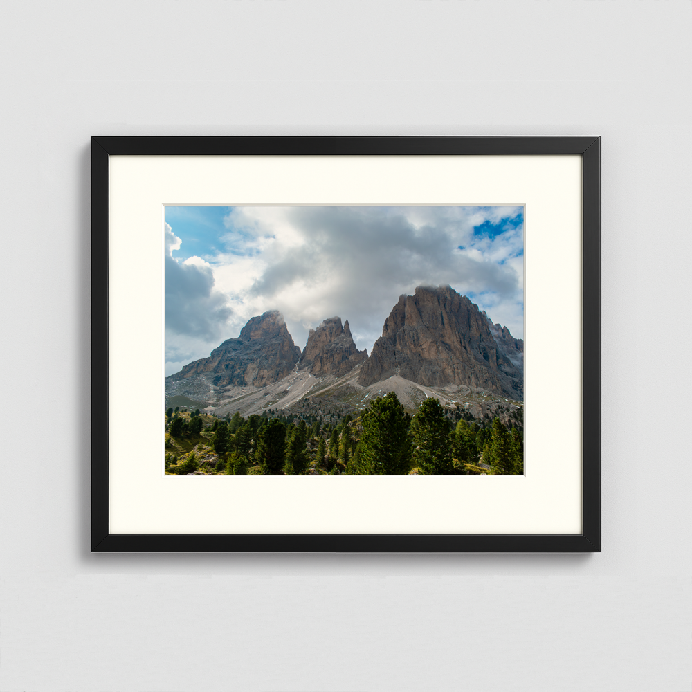 Three Mountain Peaks - Framed Photo (50x40cm)